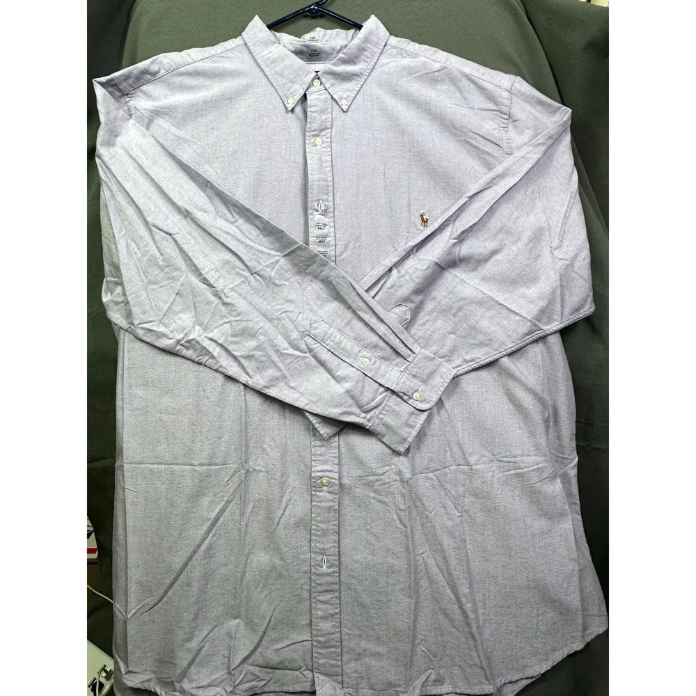 Polo Ralph Lauren Men 4XLT Classic Fit Oxford Shirt Purple Long Sleeve Button DW